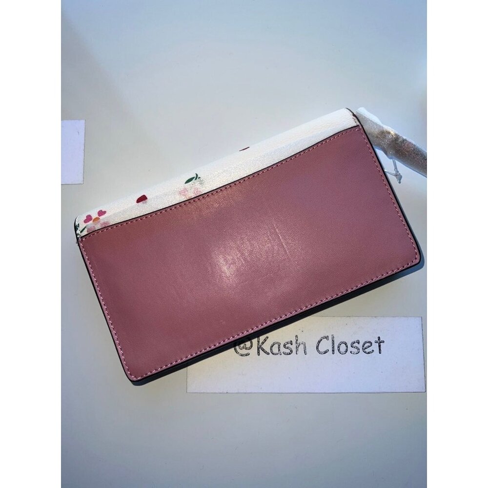 Coach crossbody Anna foldover clutch with heart petal print chalk multi - Picture 6 of 11